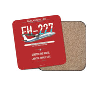 Thumbnail for Fairchild Hiller FH-227B design on red 1 piece coaster