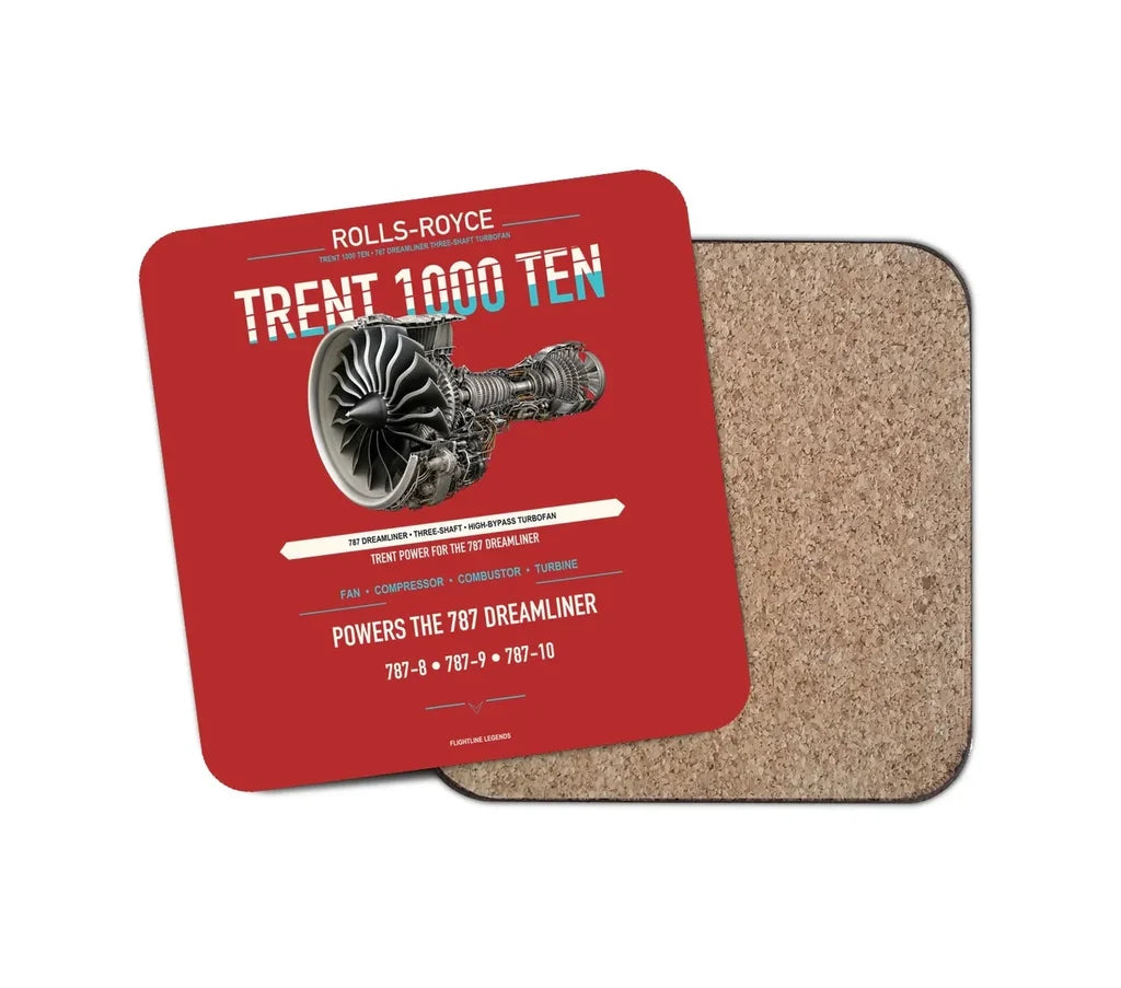 Embraer ERJ145 design on red 1 piece coaster
