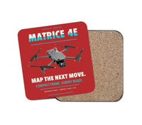 Thumbnail for DJI Matrice 4E design on red 1 piece coaster