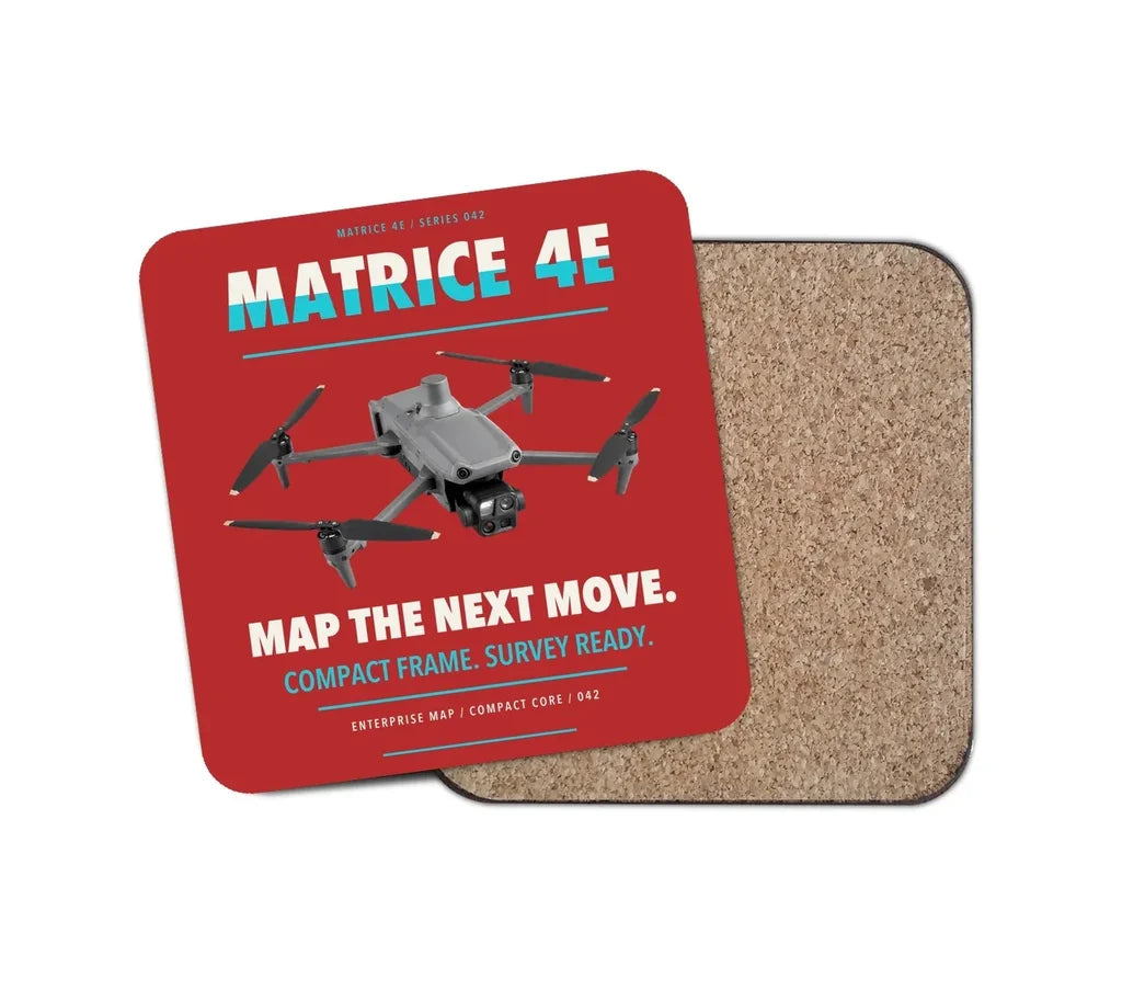 DJI Matrice 4E design on red 1 piece coaster