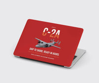 Thumbnail for C-2A Greyhound design on red MacBook case