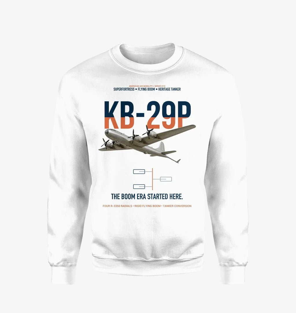 KB-29P SUPERFORTRESS design on white sweatshirt