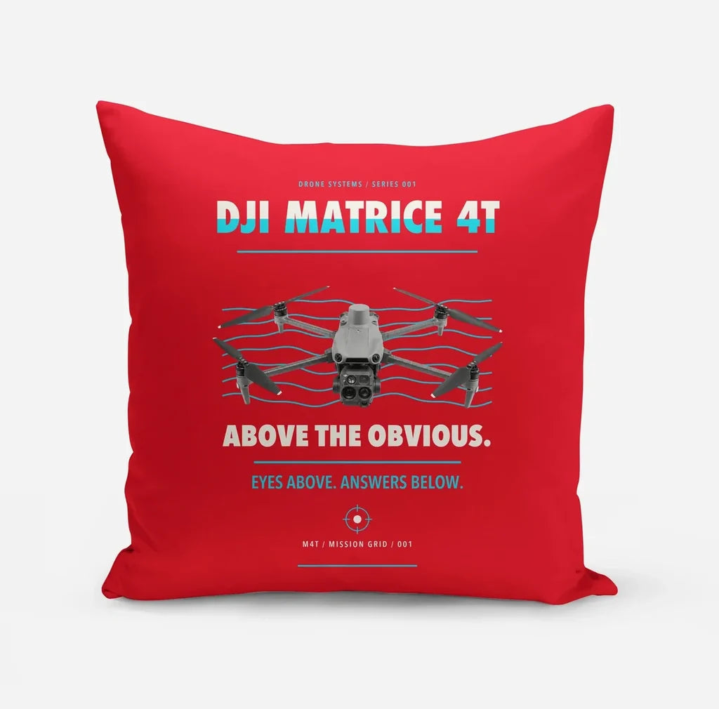 DJI Matrice 4T design on red pillow