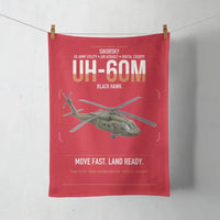 Thumbnail for Sikorsky UH-60M Black Hawk design on red towel