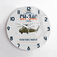 Thumbnail for Sikorsky CH-34C Choctaw design on light gray no frame wall clock