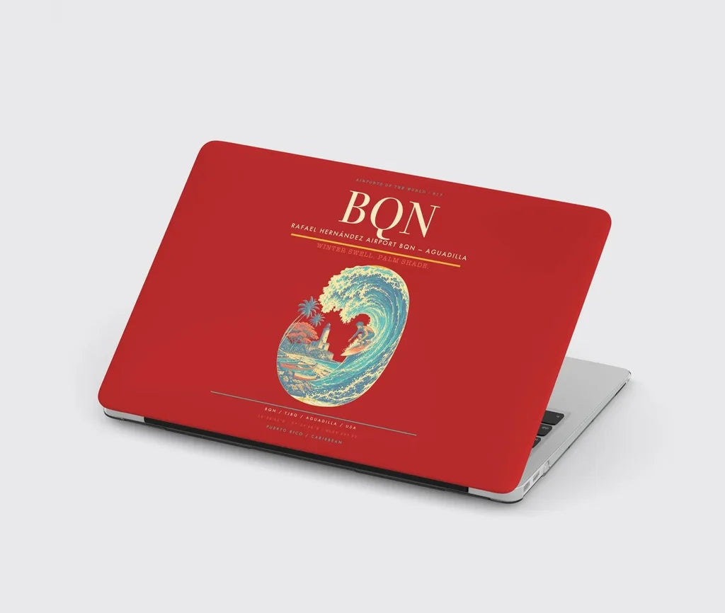 Rafael Hernández Airport (BQN) design on red MacBook case