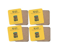 Thumbnail for Adolfo Suarez Madrid-Barajas Airport (MAD) design on yellow 4 pieces set coaster