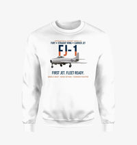 Thumbnail for FJ-1 Fury First Fury Straight Wing design on white sweatshirt