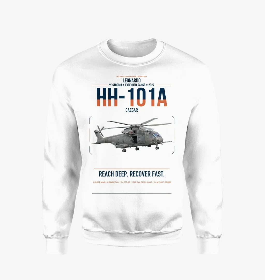 Leonardo HH-101A Caesar design on white sweatshirt