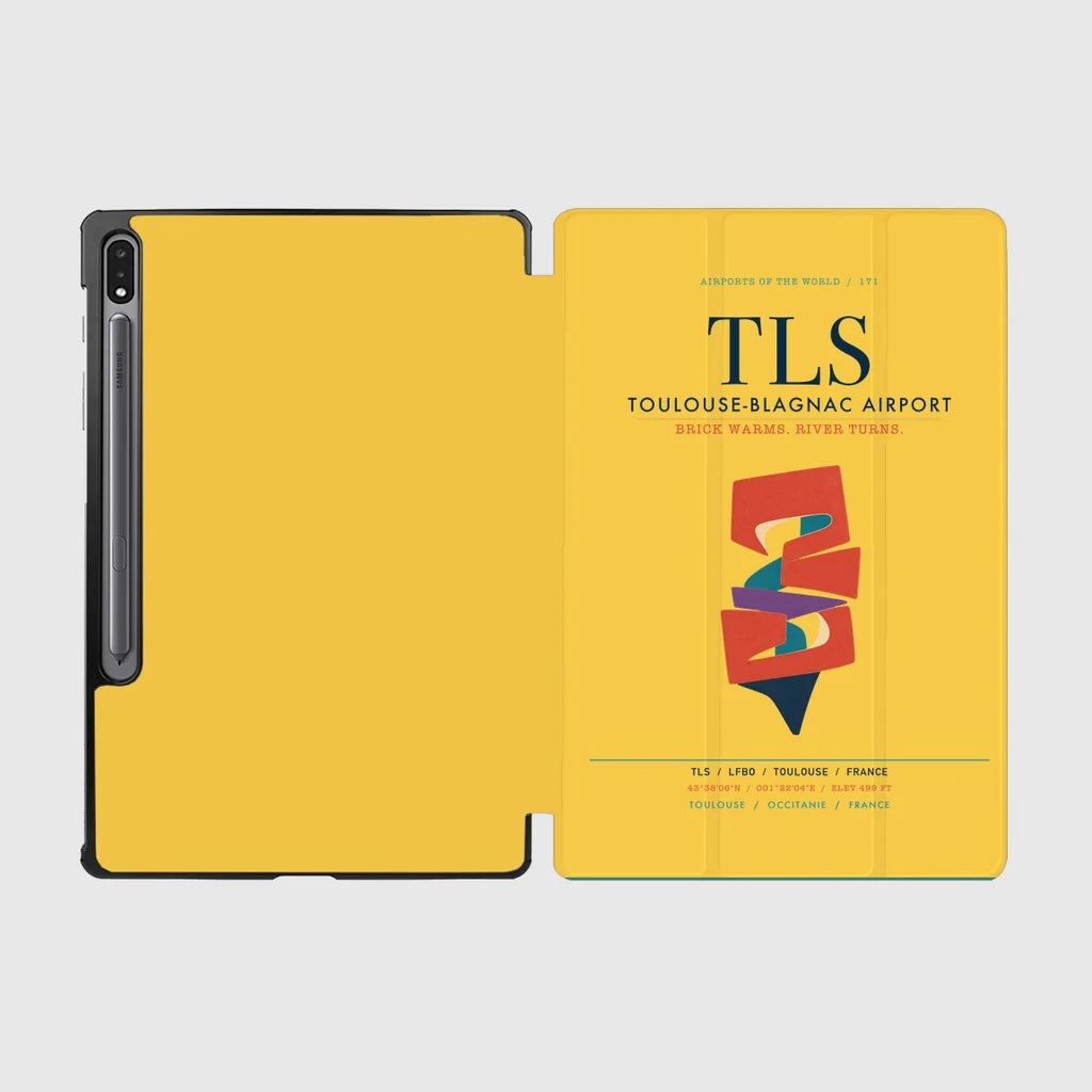 Toulouse-Blagnac Airport (TLS) design on yellow samsung tablet tablet case