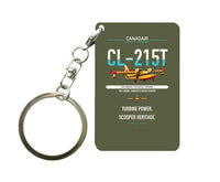 Thumbnail for Canadair CL-215T design on green army designed key chain, double-side print