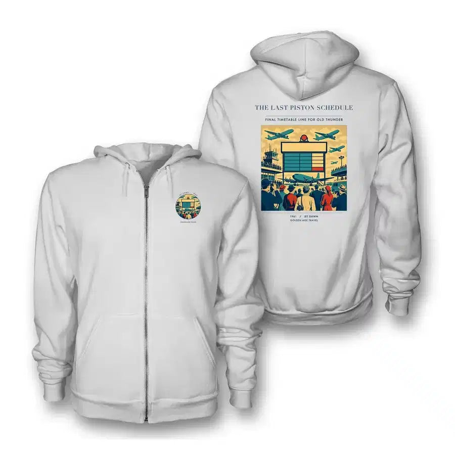 VINTAGE G4469 - The Last Piston Schedule - Premium Zipped Hoodie design on white