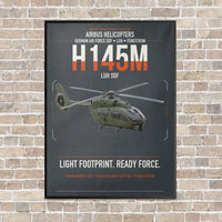 Thumbnail for Airbus Helicopters H145M LUH SOF vertical canvas print - framed - gray background
