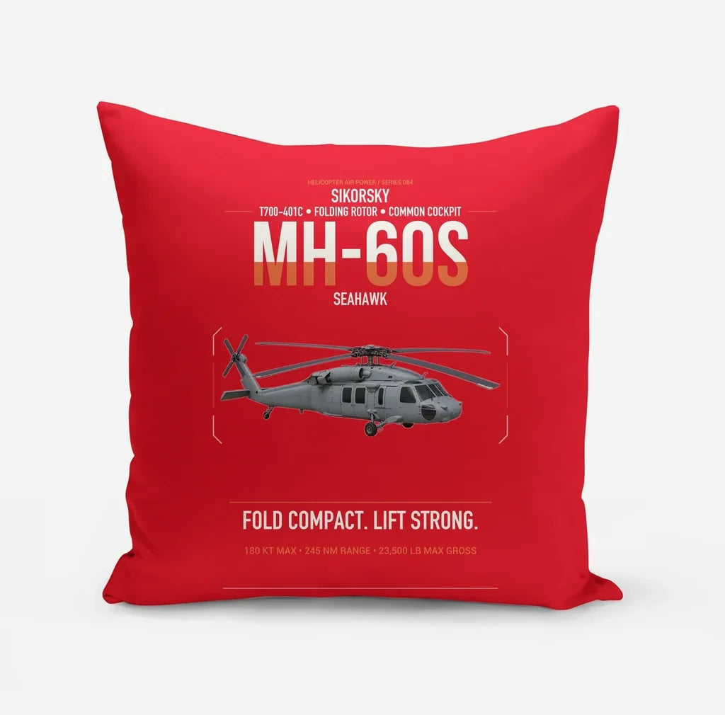 Sikorsky MH-60S Seahawk design on red pillow