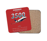 Thumbnail for Bombardier Challenger 3500 design on red 1 piece coaster