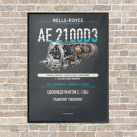 Thumbnail for AE 2100D3 vertical canvas print - framed - gray background