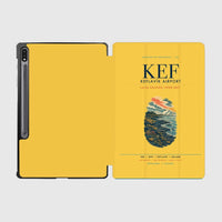 Thumbnail for Keflavík Airport (KEF) design on yellow samsung tablet tablet case