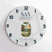 Thumbnail for Savannah-Hilton Head International Airport (SAV) design on light gray no frame wall clock