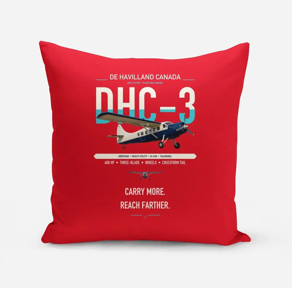 DHC-3 Otter design on red pillow