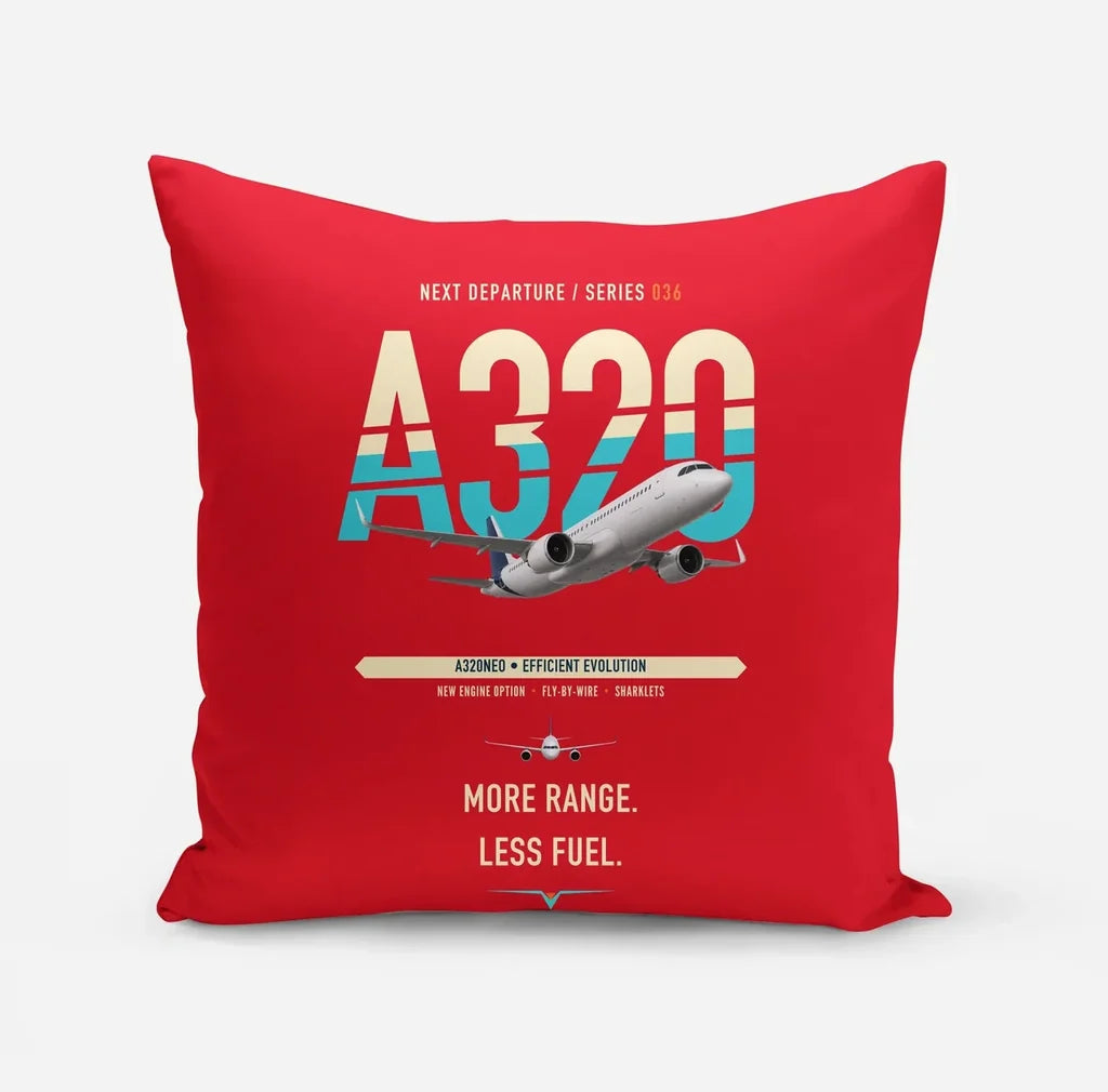 Airbus A320neo design on red pillow