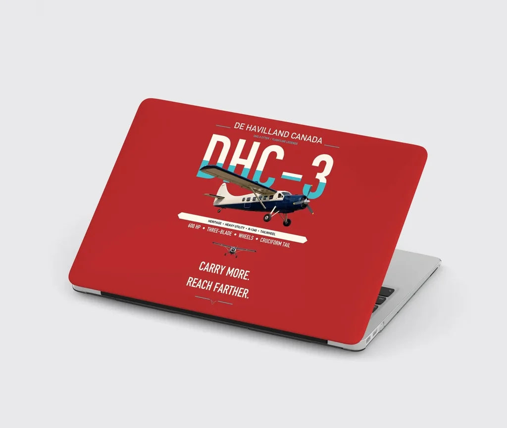 DHC-3 Otter design on red MacBook case