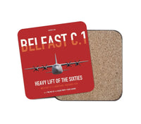 Thumbnail for Short Belfast C.1 design on red 1 piece coaster