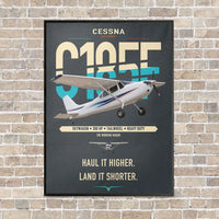 Thumbnail for Cessna A185F Skywagon vertical canvas print - framed - gray background
