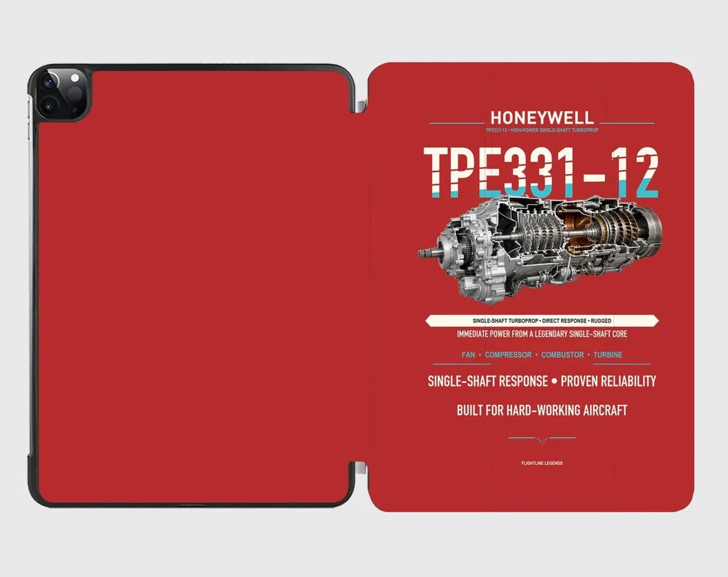 TPE331-12 design on red ipad tablet case