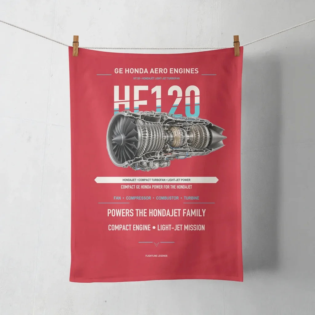 HF120 design on red towel