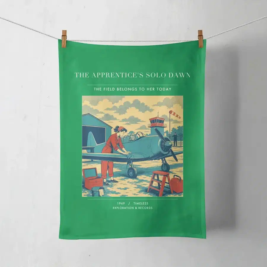 VINTAGE G4427 - The Apprentice's Solo Dawn - Designed Towels design on green
