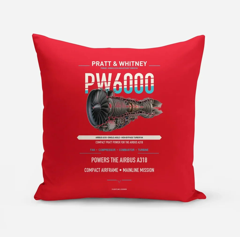 PW6000 design on red pillow