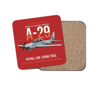 Thumbnail for A-29 Super Tucano Light Attack design on red 1 piece coaster