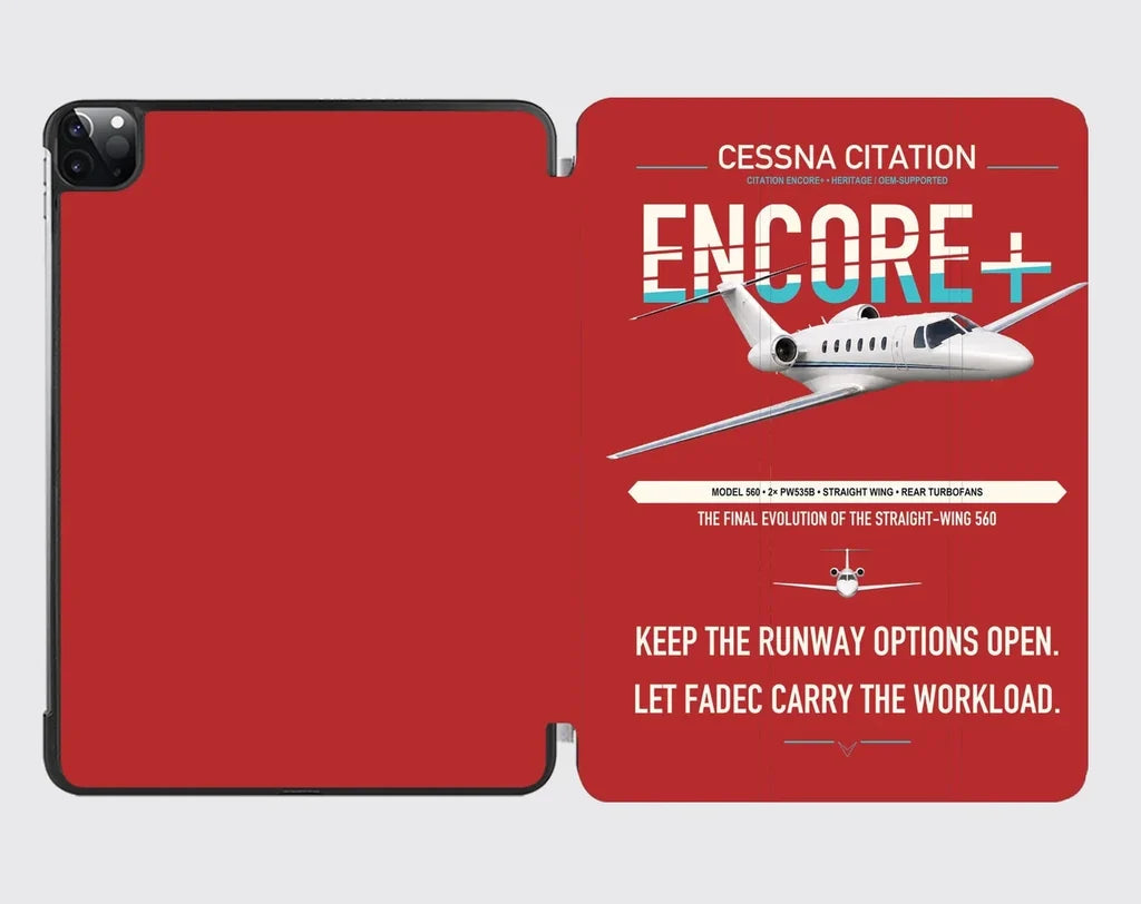 Cessna Citation Encore+ design on red ipad tablet case