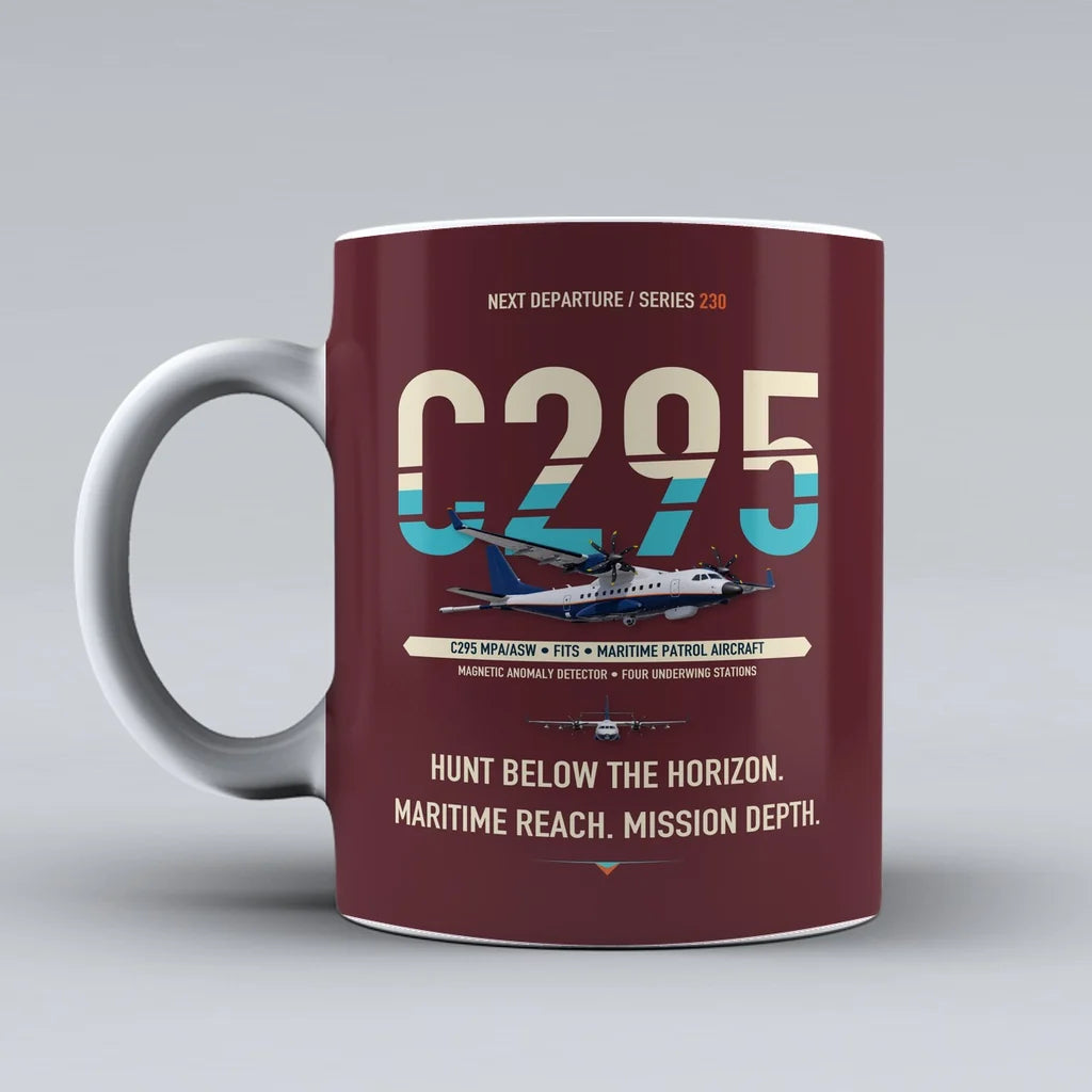 C295 MPA-ASW Mug design on dark red airbus