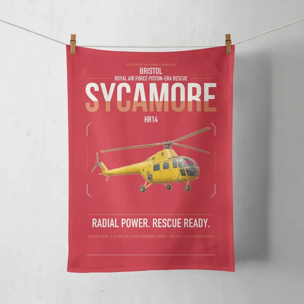Bristol Sycamore HR14 design on red towel
