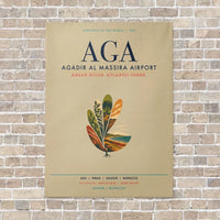 Thumbnail for Agadir Al Massira Airport AGA vertical canvas print - no frame - beige background