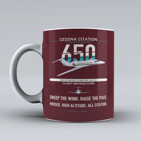 Thumbnail for Cessna Citation 650 - Citation III design on dark red ceramic mug, double-side print