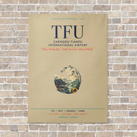 Thumbnail for Chengdu Tianfu International Airport TFU vertical canvas print - no frame - beige background