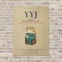 Thumbnail for Victoria International Airport YYJ vertical canvas print - no frame - beige background
