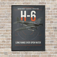 Thumbnail for Heinkel He 111H-6 vertical canvas print - framed - gray background