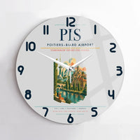 Thumbnail for Poitiers–Biard Airport (PIS) design on light gray no frame wall clock