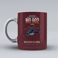Thumbnail for MD Helicopters MD 902 Explorer design on dark red ceramic mug, double-side print