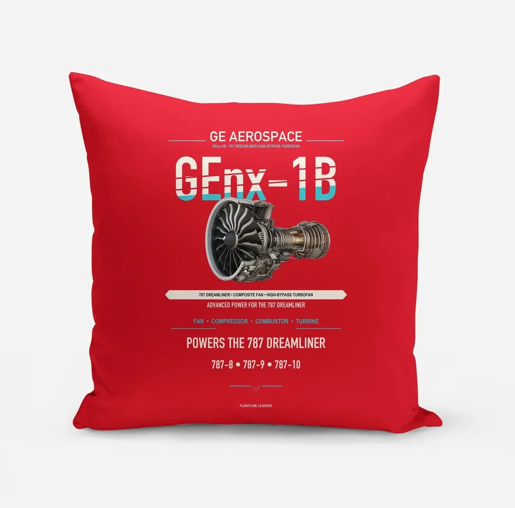 GEnx-1B design on red pillow