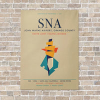 Thumbnail for John Wayne Airport, Orange County SNA vertical canvas print - no frame - beige background
