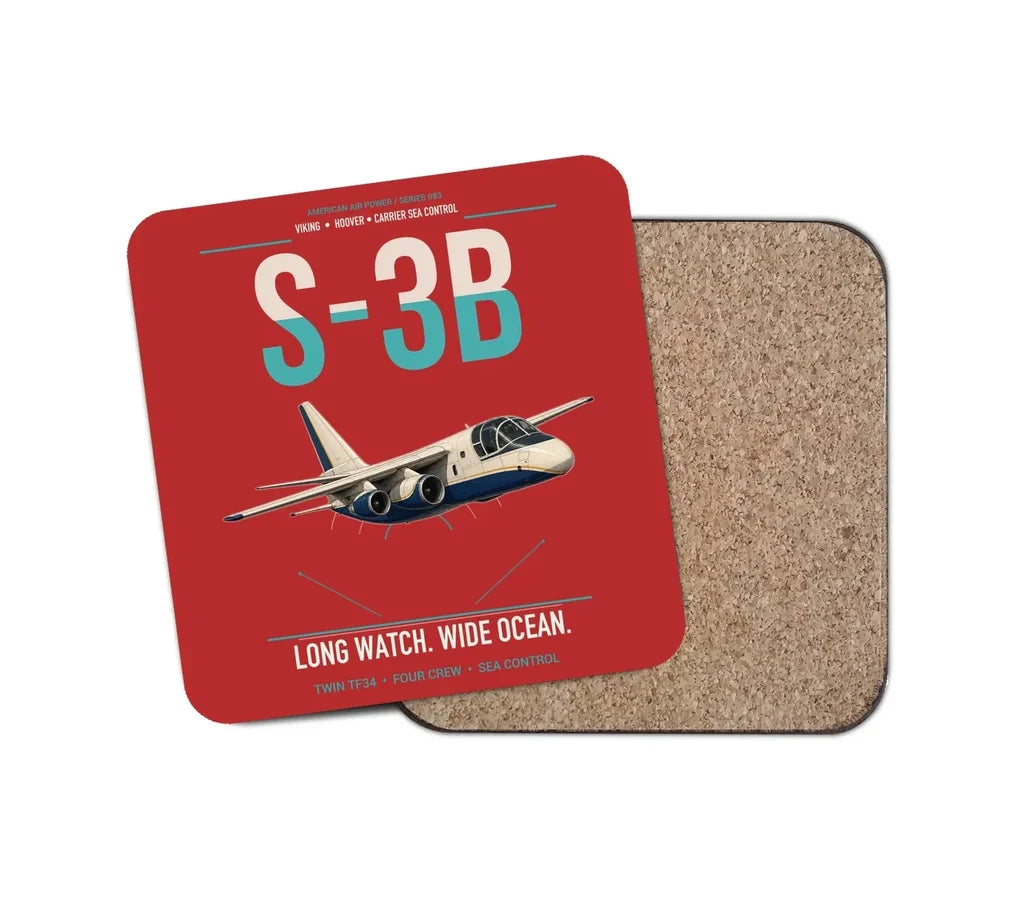 S-3B Viking design on red 1 piece coaster