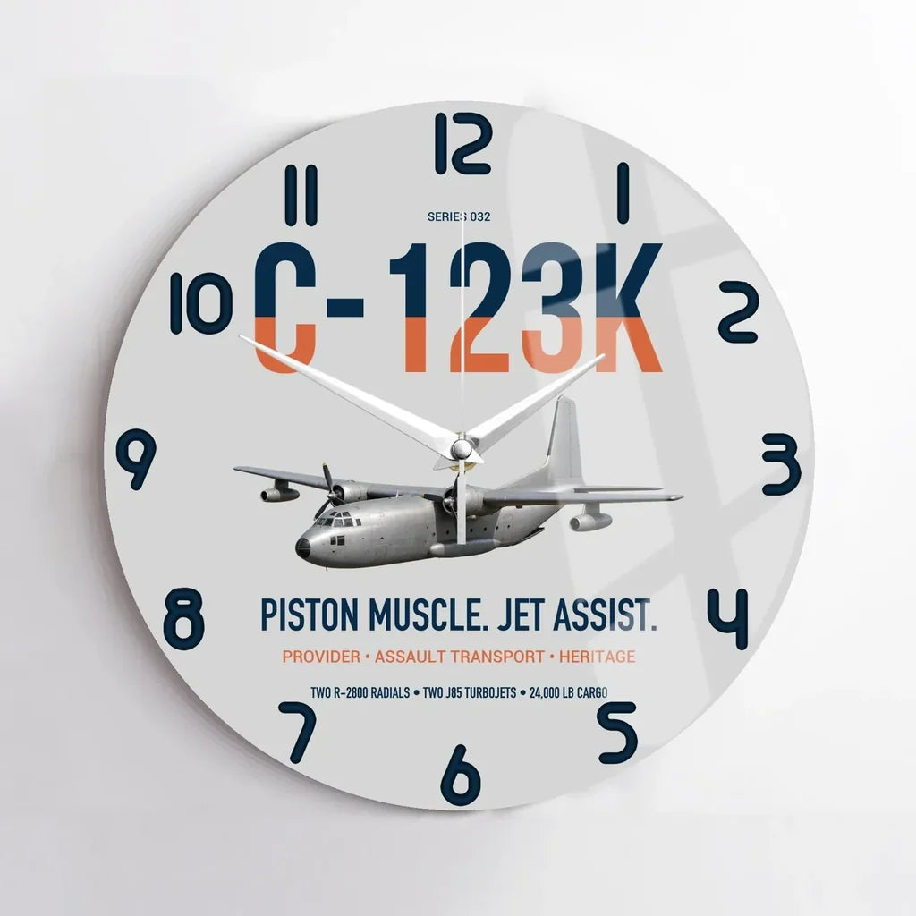 C-123K Provider design on light gray no frame wall clock