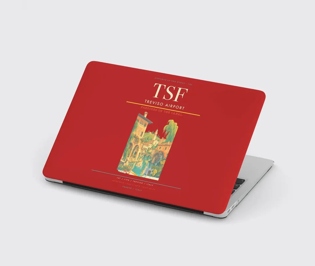 Treviso Airport (TSF) design on red MacBook case