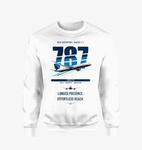 Thumbnail for Boeing 787-10 Dreamliner design on white sweatshirt