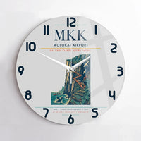 Thumbnail for Molokai Airport (MKK) design on light gray no frame wall clock