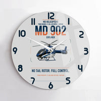 Thumbnail for MD Helicopters MD 902 Explorer design on light gray no frame wall clock